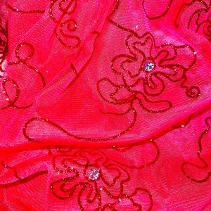 Glitter, floral, printed non-stretched mesh❤️